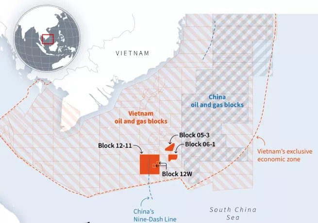 Reuters: Китай заявил свои права на российские месторождения газа на шельфе Вьетнама