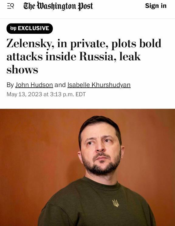 Washington Post: Зеленский замышляет дерзкие атаки на территории России