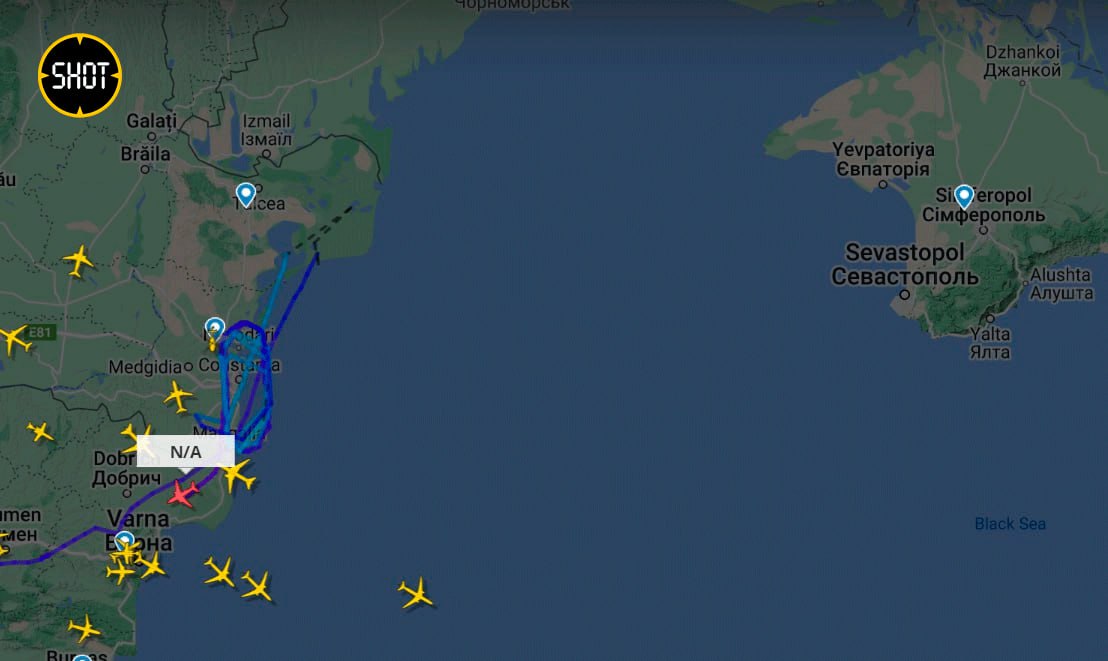Натовский самолёт-разведчик кружит над территорией Румынии: он координировал атаку на Крым
