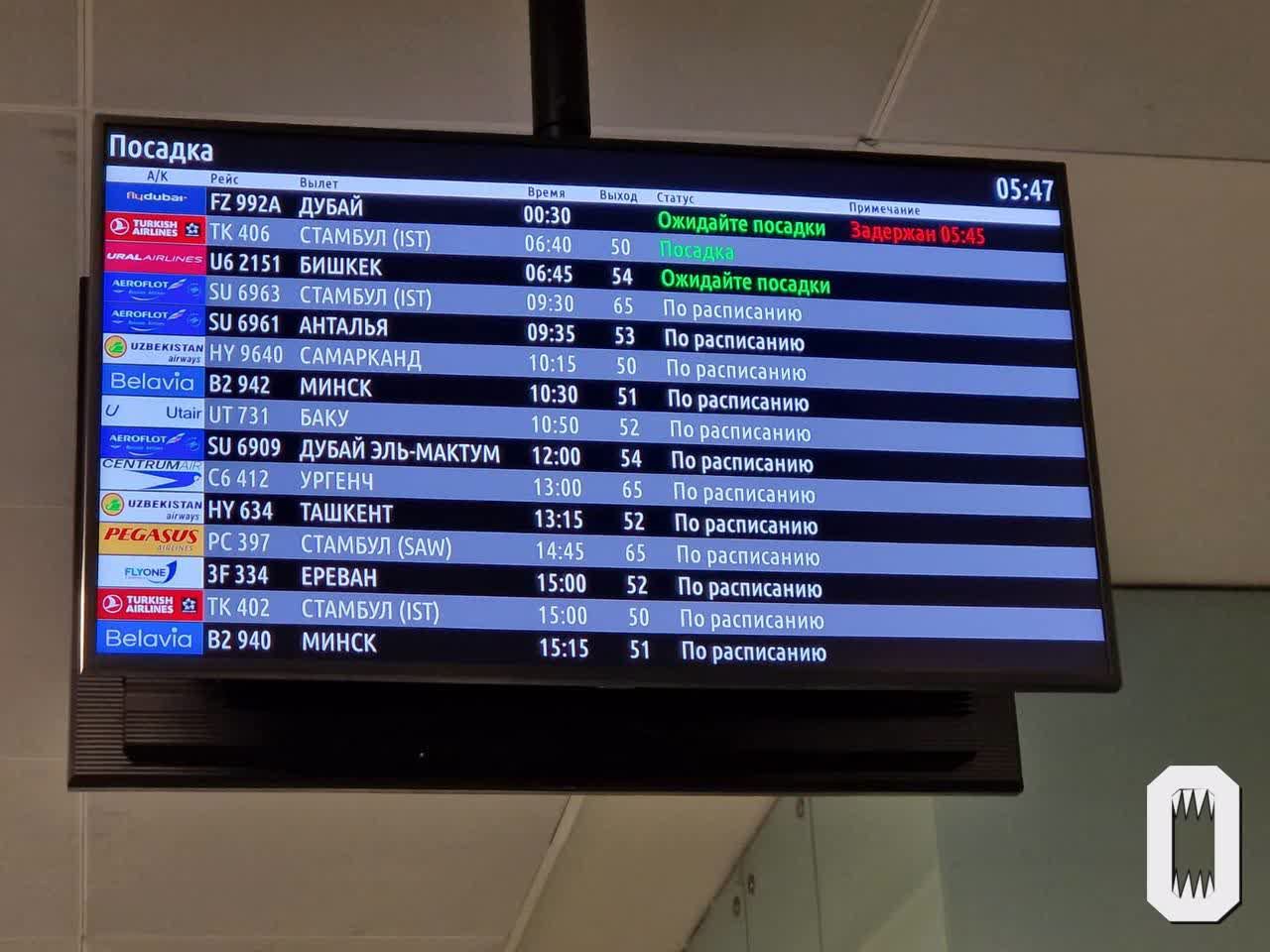 Самолет авиакомпании Flydubai вторые сутки не может вылететь из Санкт-Петербурга в Дубай