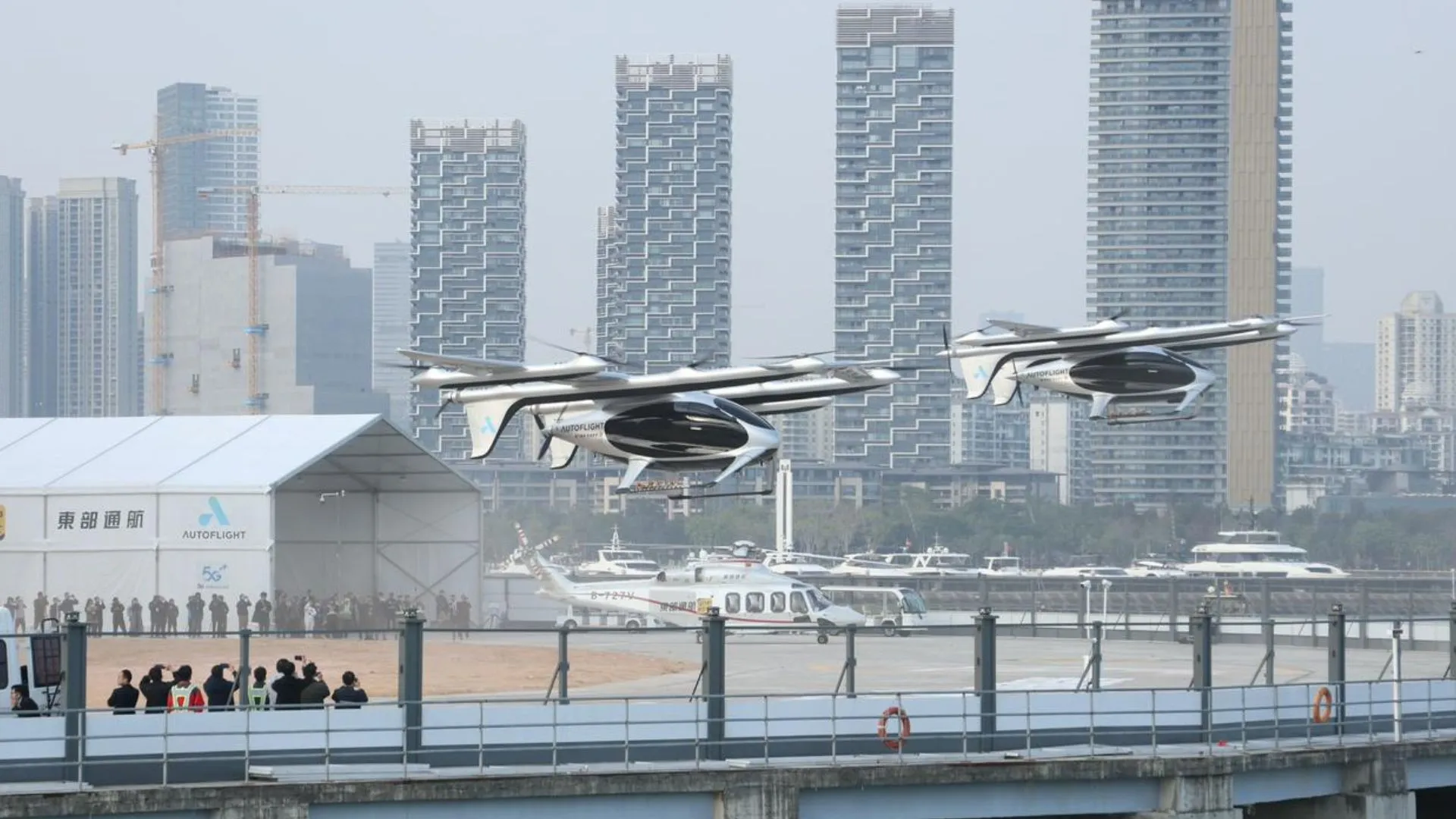 В Китае аэротакси впервые провело междугородний перелет длительностью 20 минут