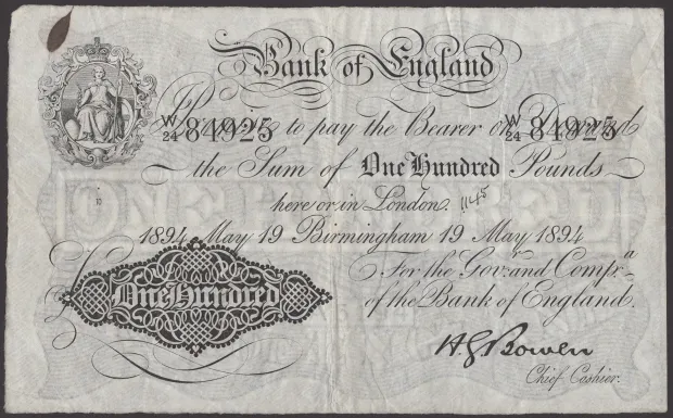 The Sun: редкую банкноту Банка Англии 1894 года выставили на аукцион за £30 тыс