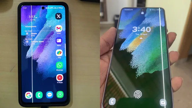На некоторых экранах телефонов Samsung начали появляться зеленые линии
