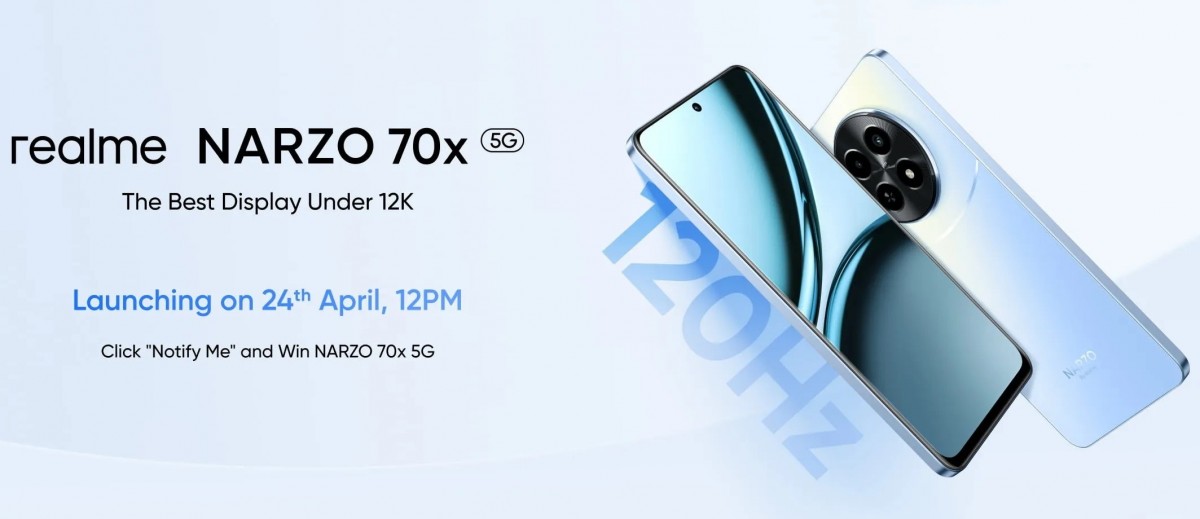 Realme Narzo 70x 5G будет оснащен дисплеем с частотой 120 Гц